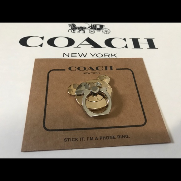 Coach Gold and Silver Bear Phone Ring - Picture 8 of 8